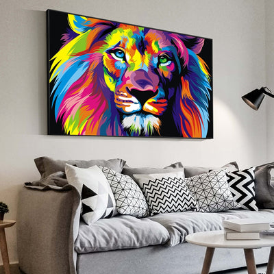 Quadro - LEONE Pop Art - STAMPA HD SU TELA DI ALTISSIMA QUALITÀ - VARIE DIMENSIONI DISPONIBILI