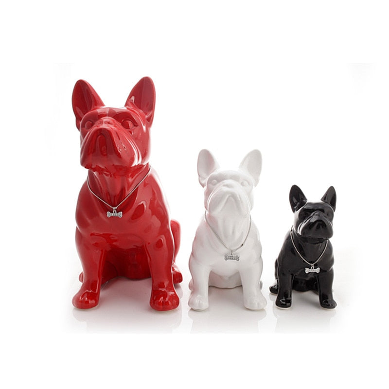 Scultura in ceramica Bulldog Francese