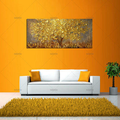 "THE REAL GOLDEN LEAF" - QUADRO ARTE MODERNA DIPINTO A MANO