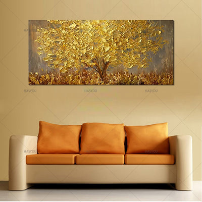 "THE REAL GOLDEN LEAF" - QUADRO ARTE MODERNA DIPINTO A MANO