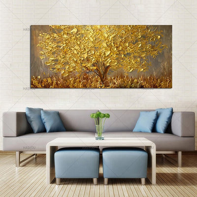 "THE REAL GOLDEN LEAF" - QUADRO ARTE MODERNA DIPINTO A MANO