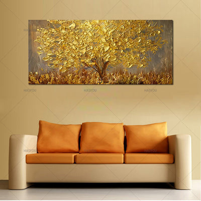 "THE REAL GOLDEN LEAF" - QUADRO ARTE MODERNA DIPINTO A MANO