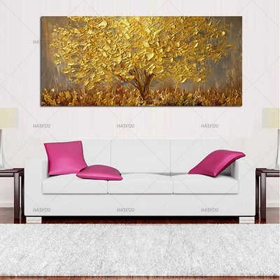 "THE REAL GOLDEN LEAF" - QUADRO ARTE MODERNA DIPINTO A MANO