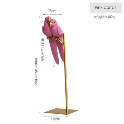 PARROT - Sculture in stile nordico - Pappagalli in tre diversi colori -