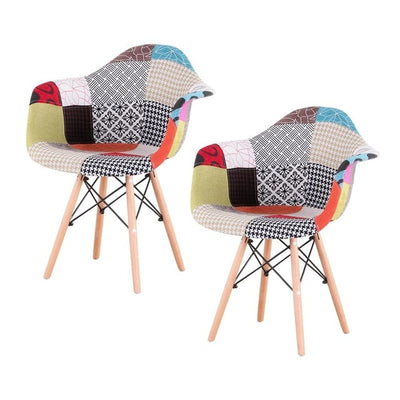 Set di 2 sedie patchwork pattern Stile moderno