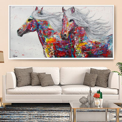 HORSES 2 - NUOVA SERIE - Stampa su tela di altissima qualità, colori accesi e brillanti Arte Moderna Astratta