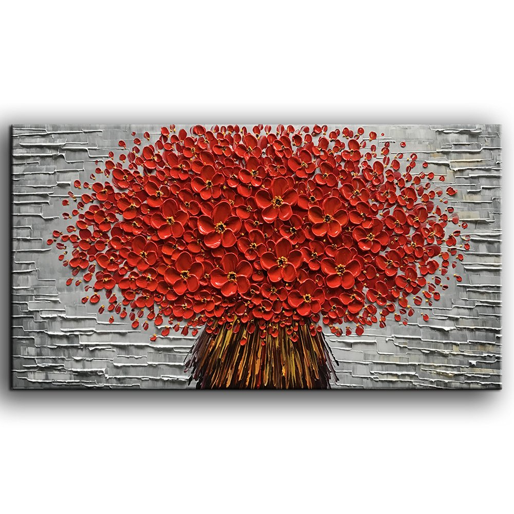 Red Passion - Quadro Arte moderna Dipinto a mano olio su tela -  2 misure disponibili in pronta consegna
